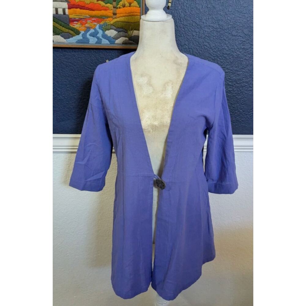new soft surroundings Benedetta Gauze Topper button tunic/cardigan size large L - Picture 5 of 5